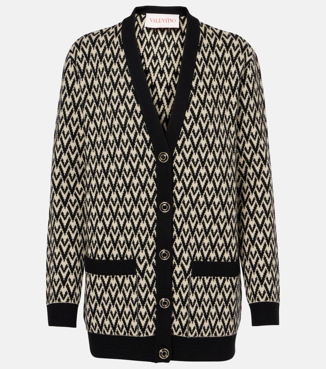 Valentino - Toute La V virgin wool jacquard cardigan