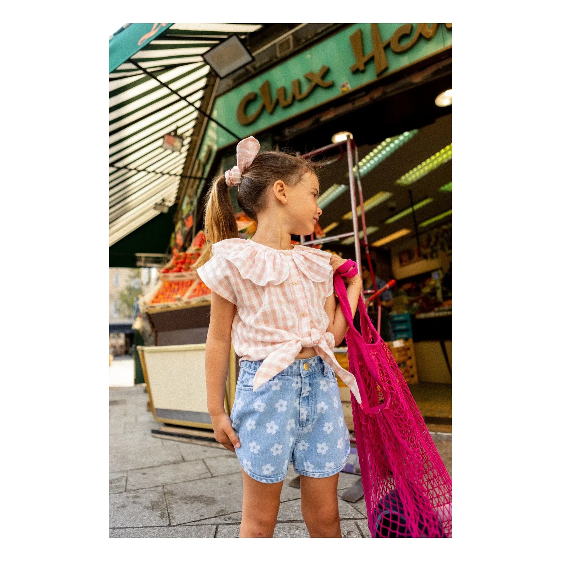 Louis Louise - Andrea Denim Shorts Flowers | Light Blue