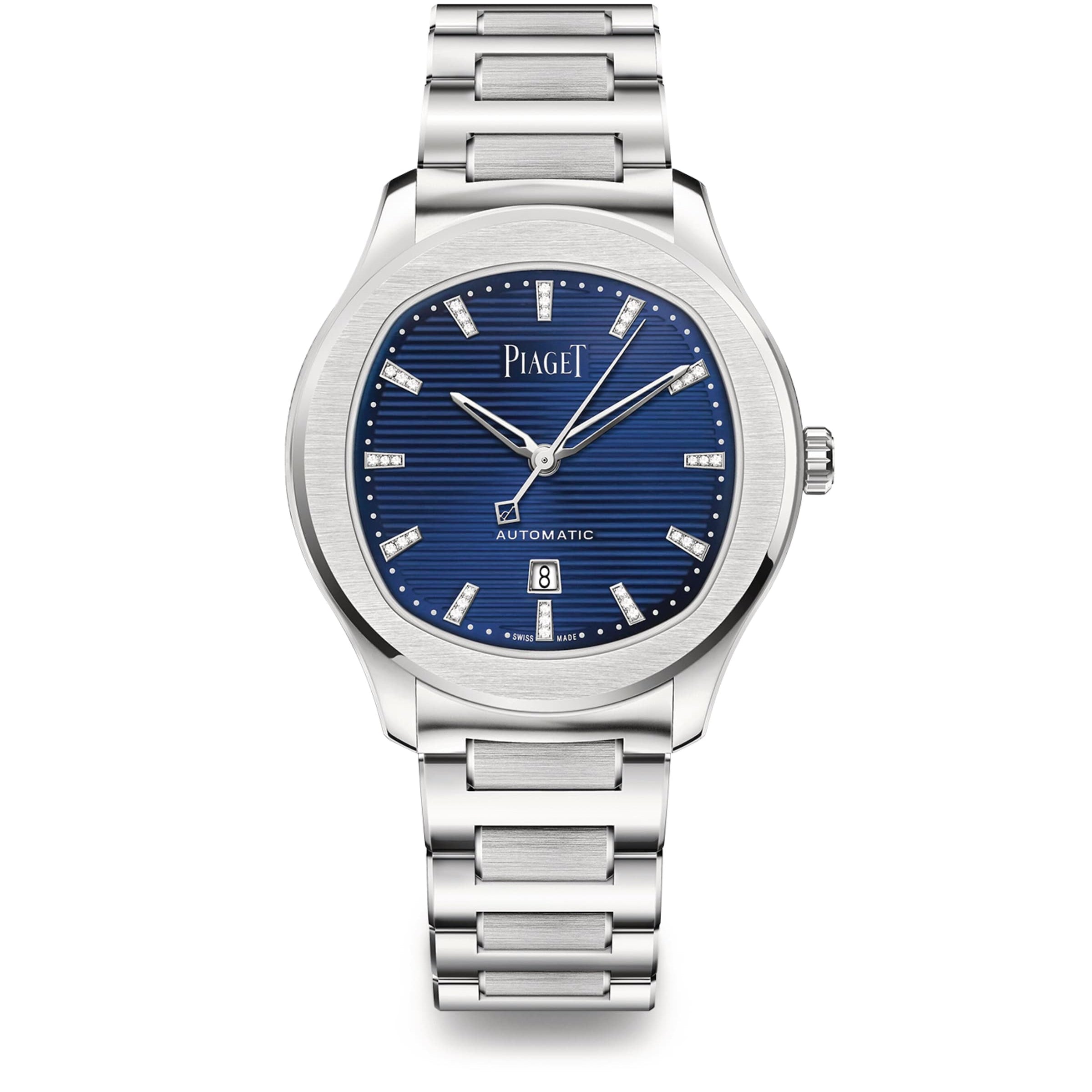 Piaget Steel and Diamond Polo Date Automatic Watch 36mm
