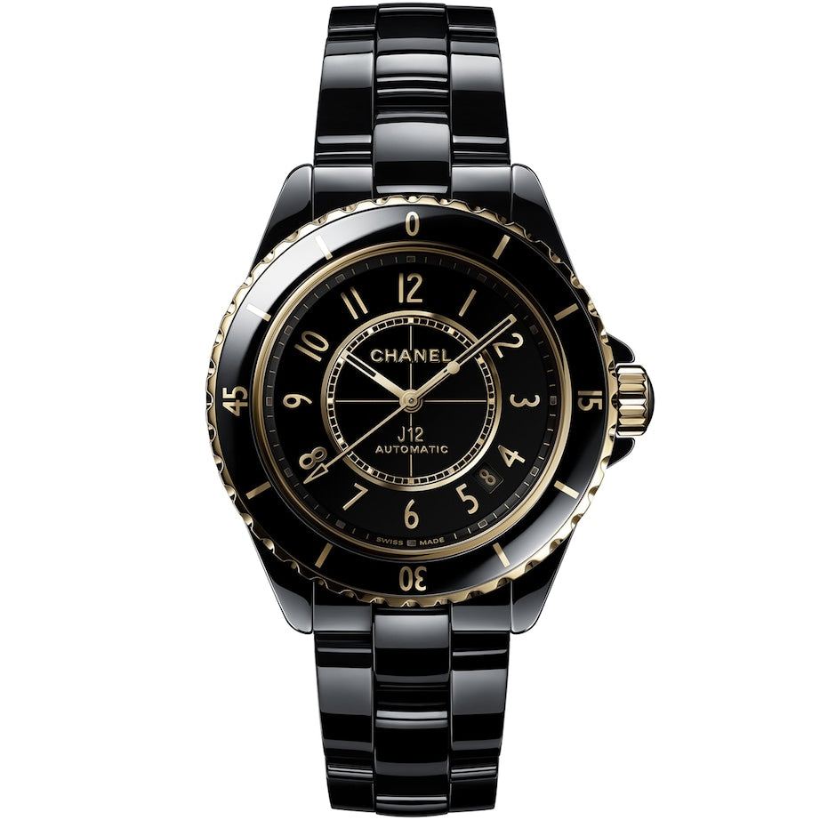 CHANEL Ceramic and Yellow Gold J12 Watch 38mm