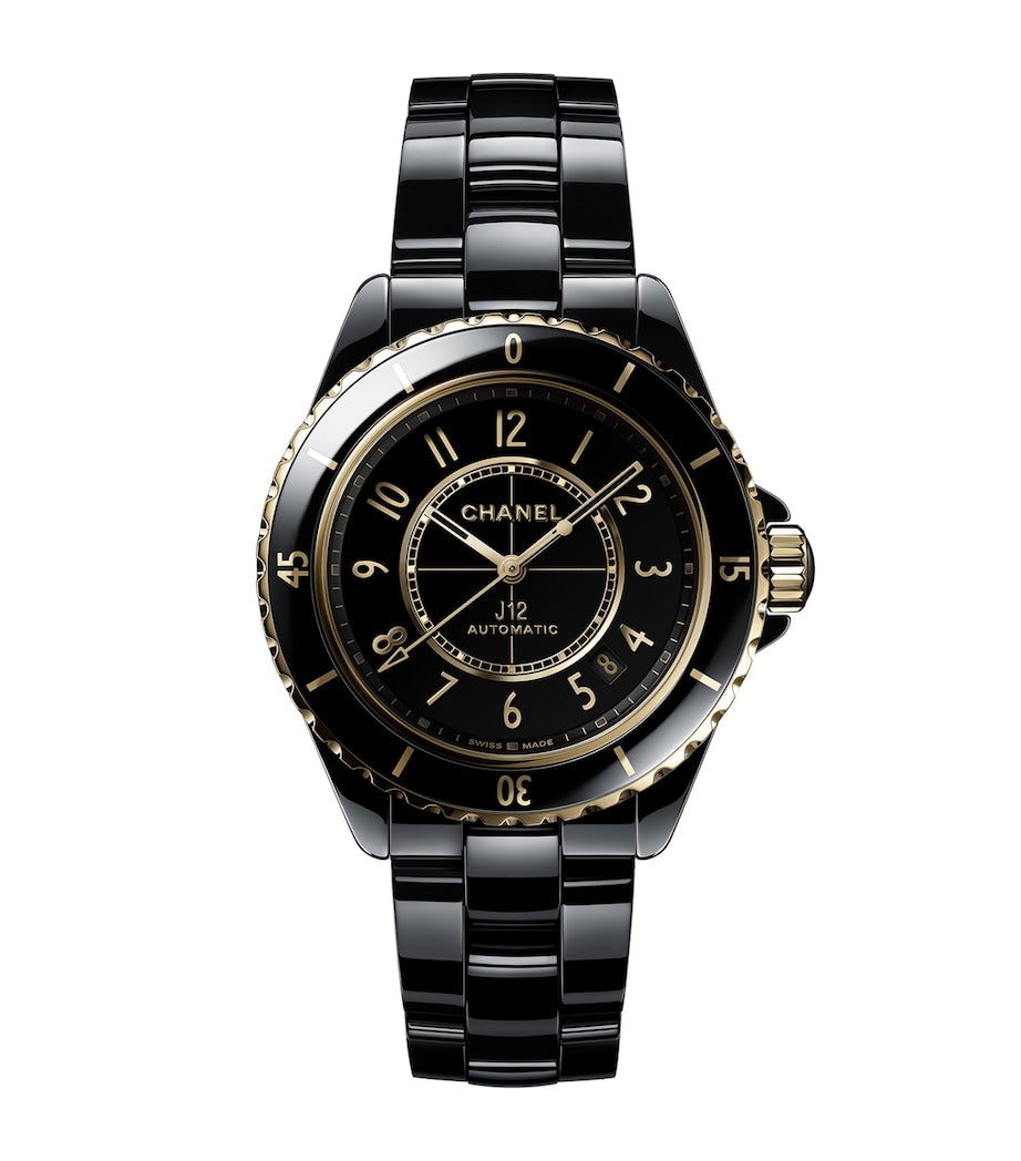 CHANEL Ceramic and Yellow Gold J12 Watch 38mm