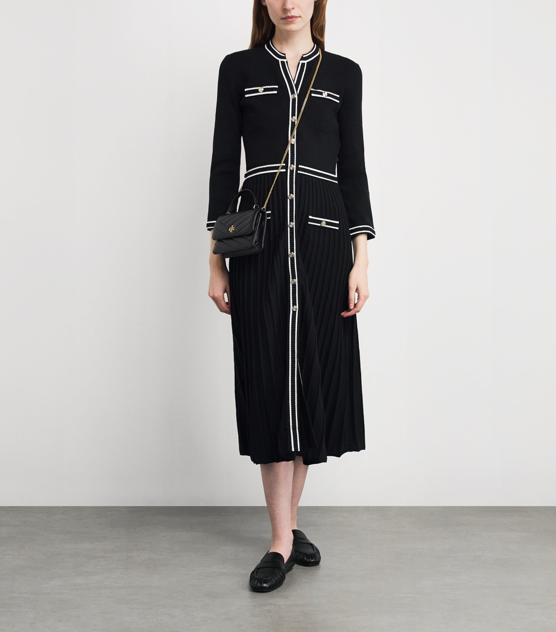 Maje Black Knitted Midi Dress