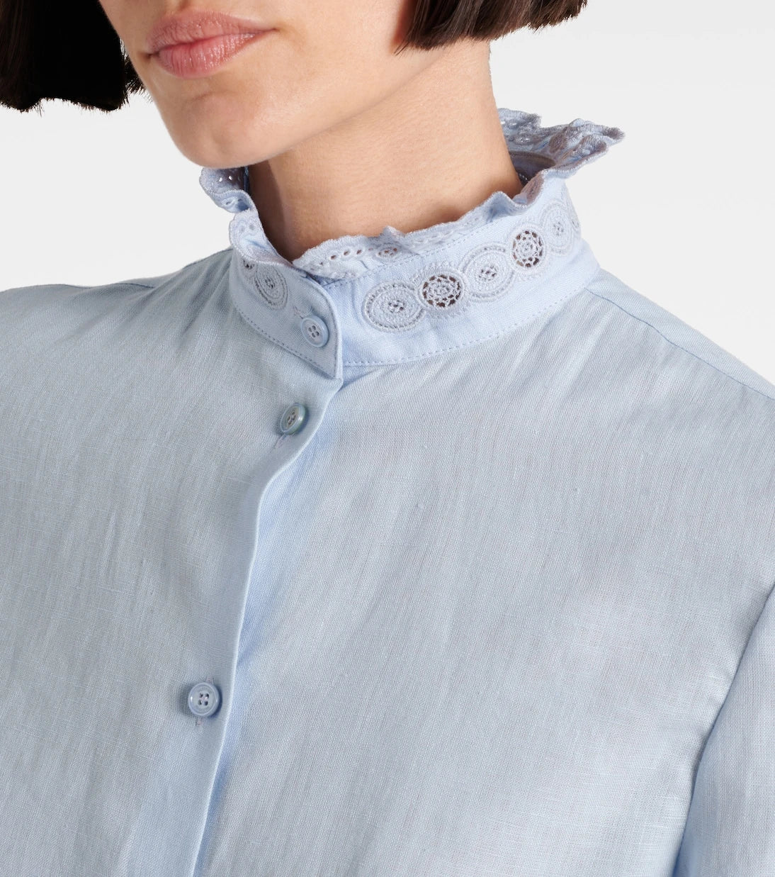 Valentino - Broderie anglaise linen blouse
