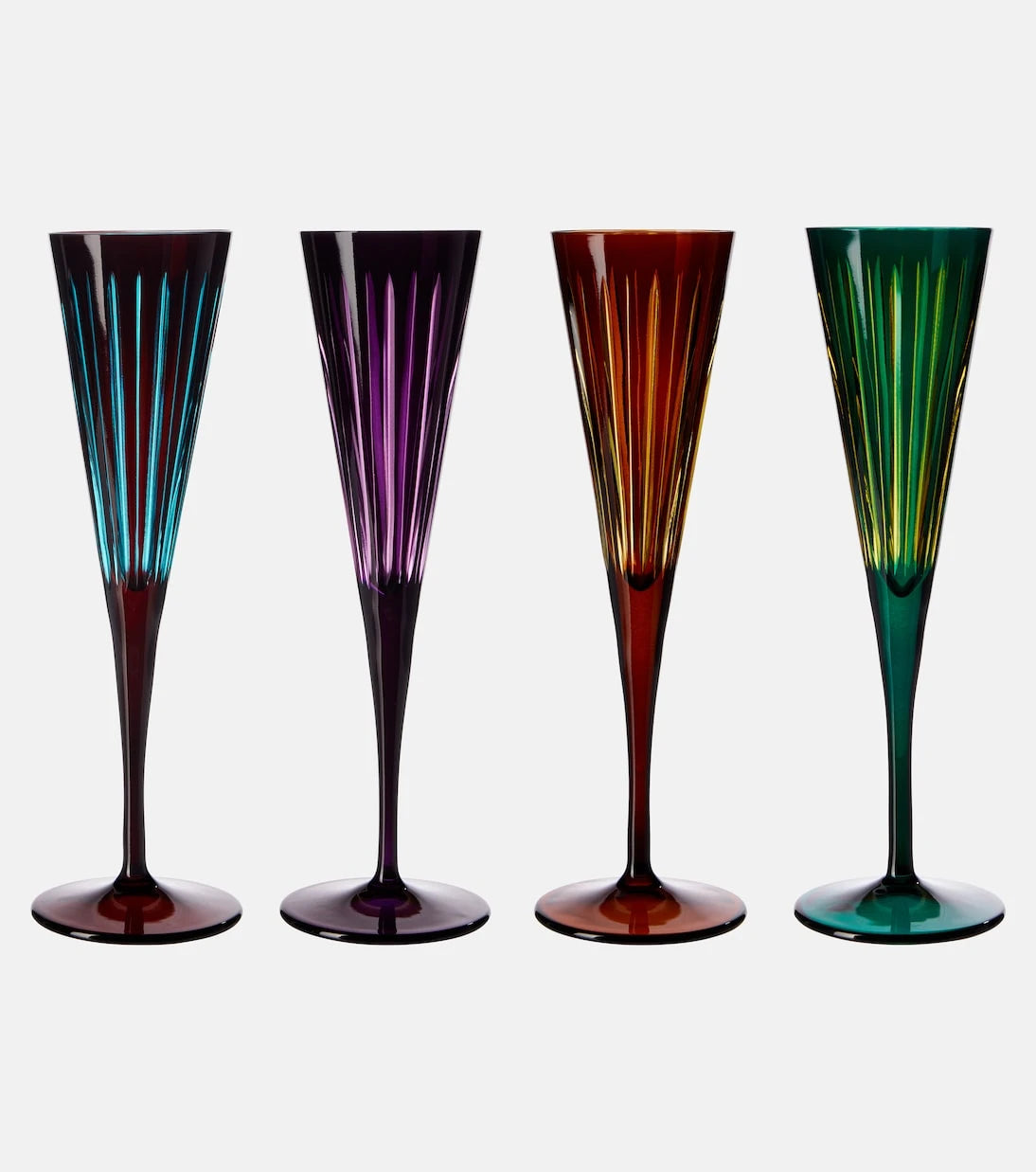 L'Objet - Prism set of 4 champagne flutes