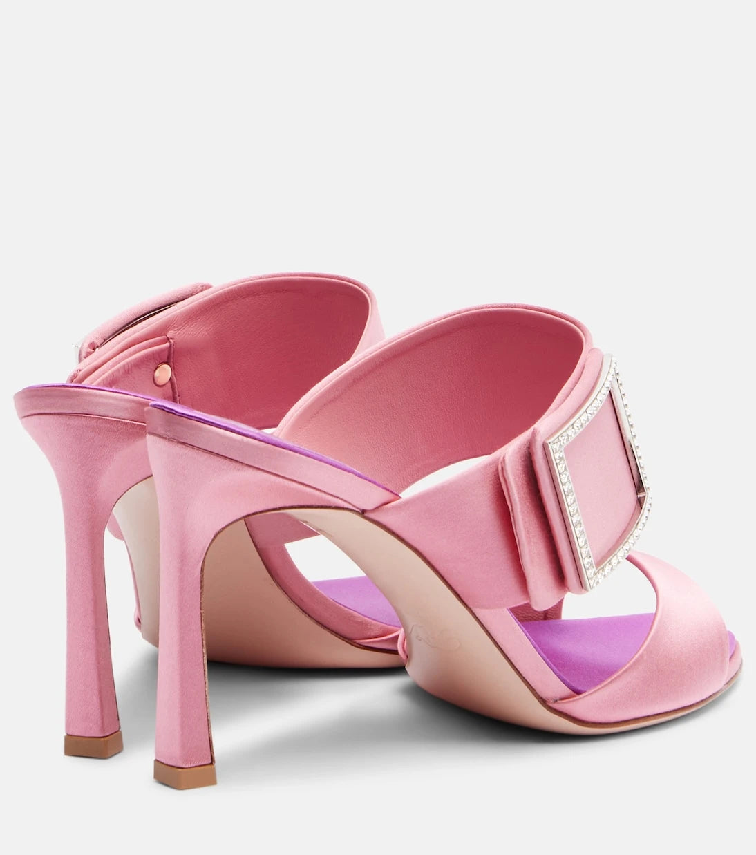 Roger Vivier - Trompette 85 embellished satin mules