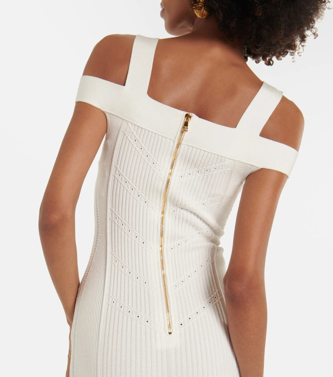 Balmain - Ribbed-knit jersey midi dress