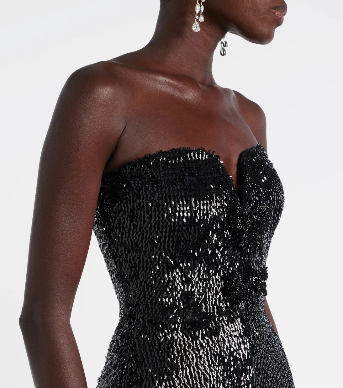 Elie Saab - Sequined strapless silk-blend gown
