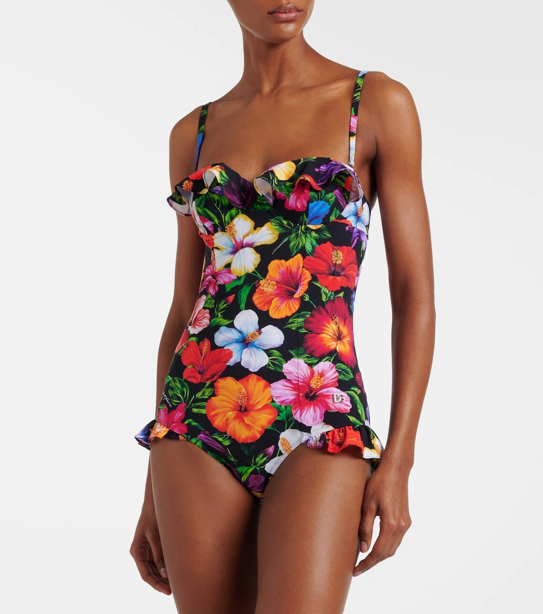 Dolce&Gabbana - Floral ruffled swimsuit
