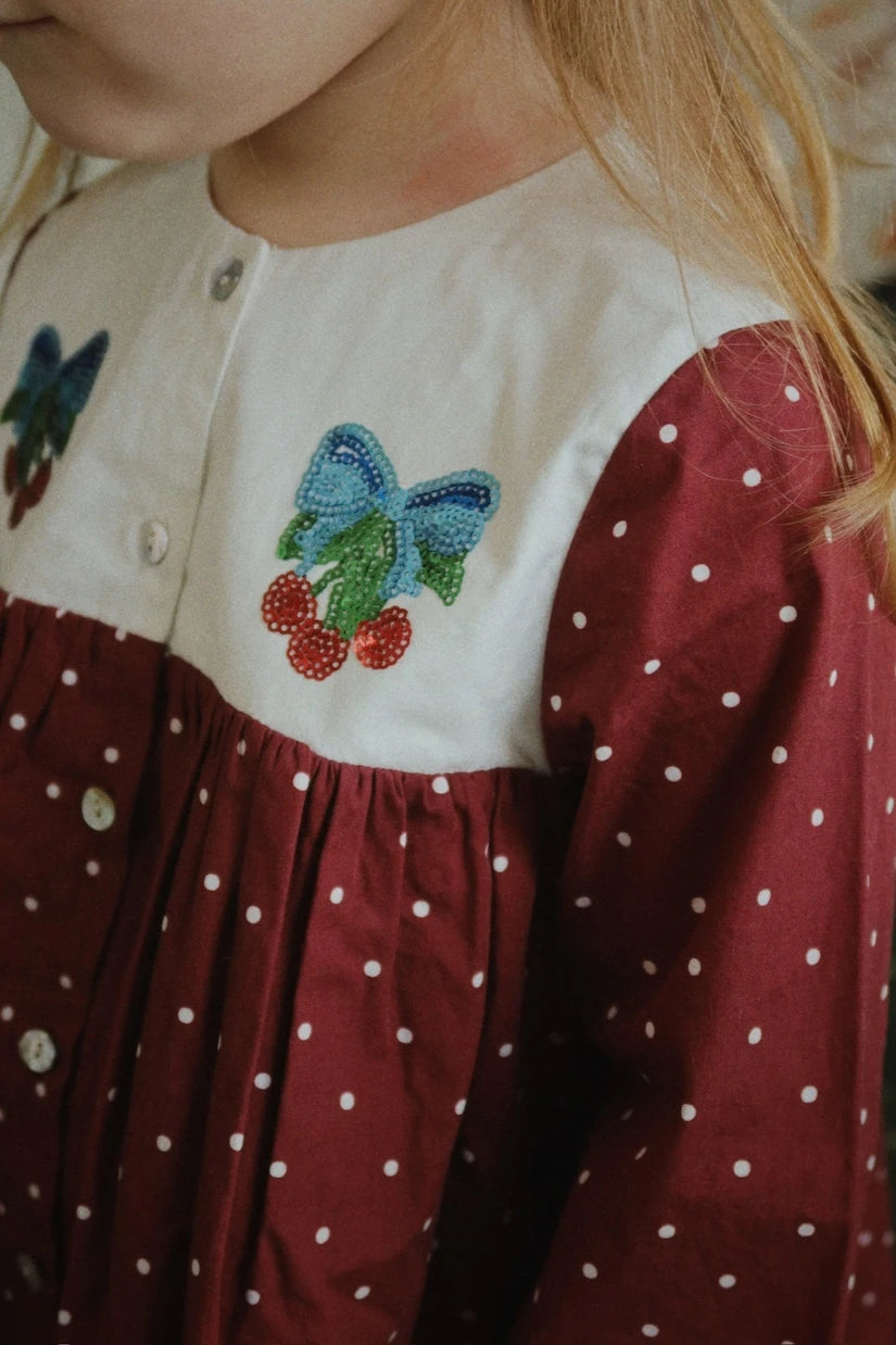 Konges Sløjd - Muna polka-dot sequined cotton dress