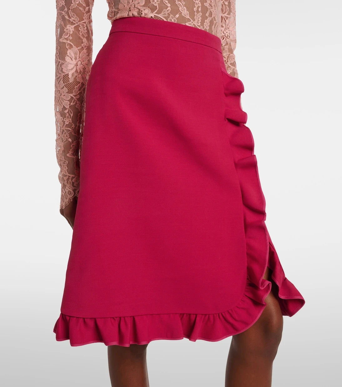 Valentino - Crepe Couture ruffled miniskirt