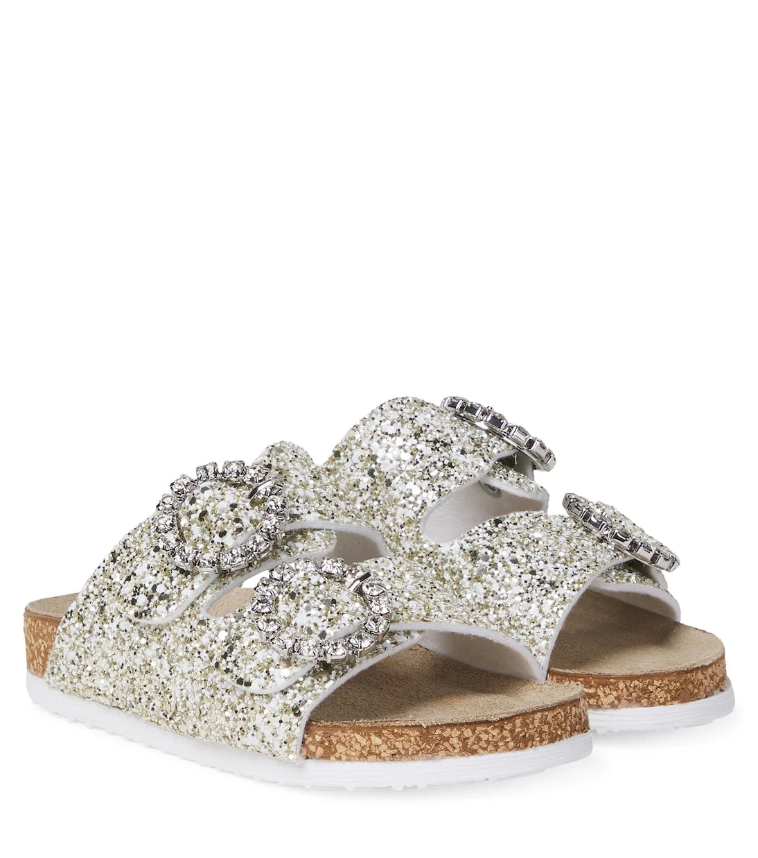 Monnalisa - Crystal-embellished glitter sandals