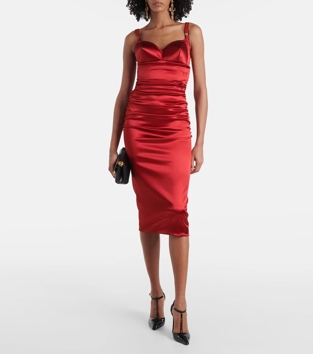 Dolce&Gabbana - Ruched satin midi dress