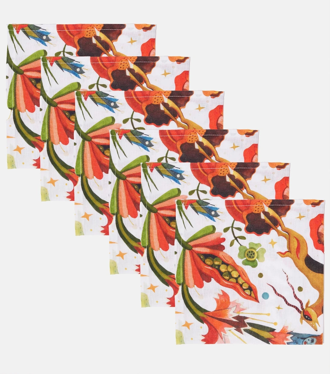 La DoubleJ - Large set of 6 floral napkins
