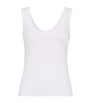 Brunello Cucinelli White Stretch-Cotton Ribbed Tank Top
