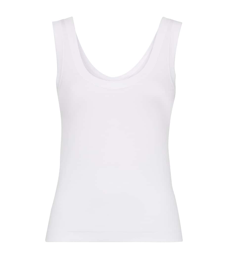 Brunello Cucinelli White Stretch-Cotton Ribbed Tank Top