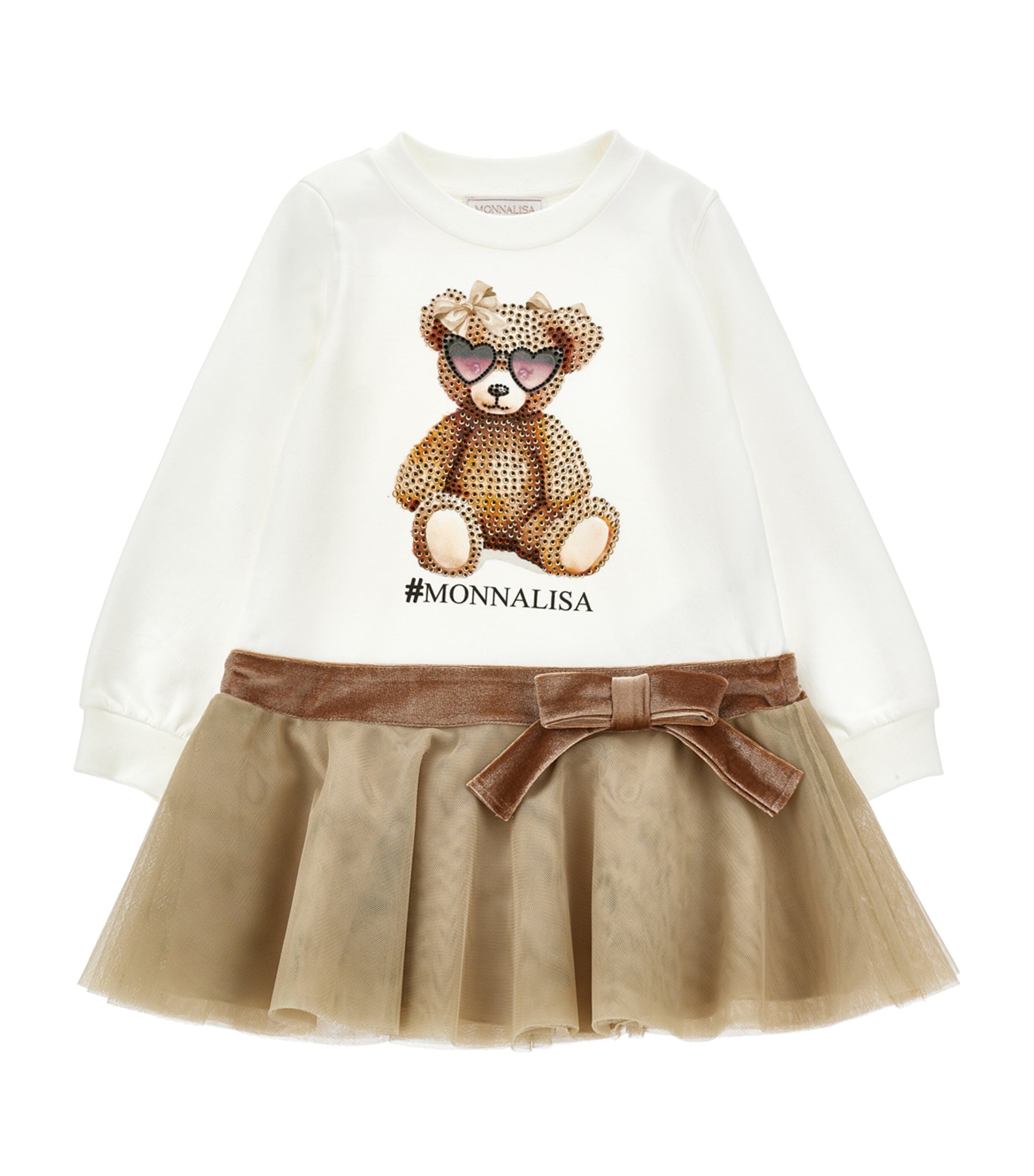 Multi Embellished Teddy Bear Dress (2-12 Years)