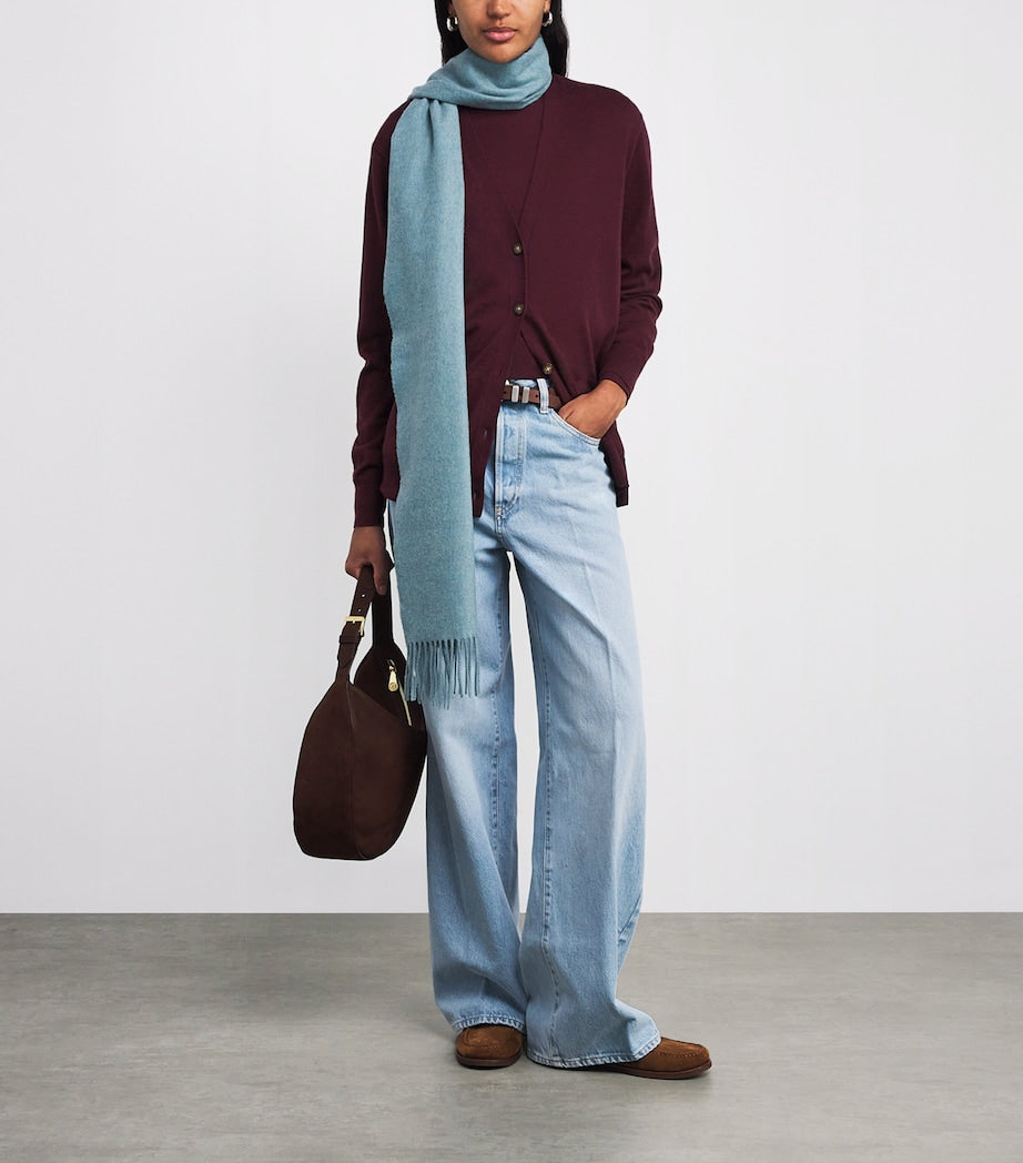 Polo Ralph Lauren Burgundy Merino Wool V-Neck Cardigan