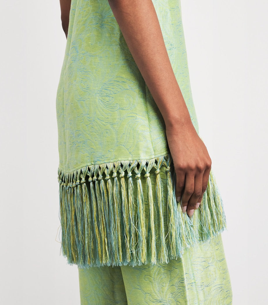 Linen-Blend Palermo Psychedelia Mini Dress