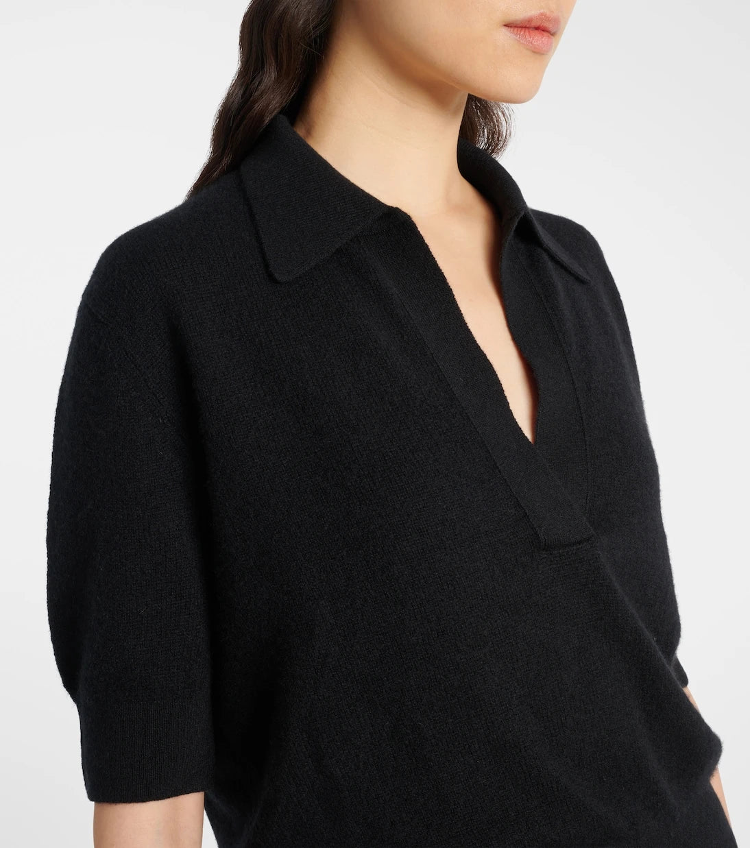 Khaite - Shrunked Jo cashmere-blend polo sweater