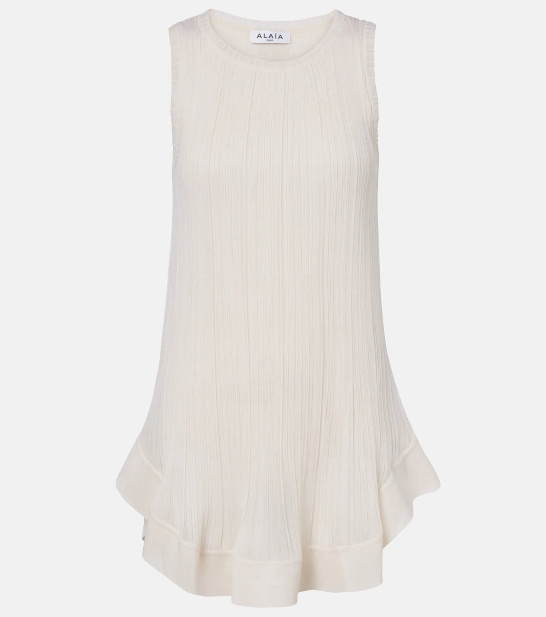 Alaïa - Pleated silk minidress