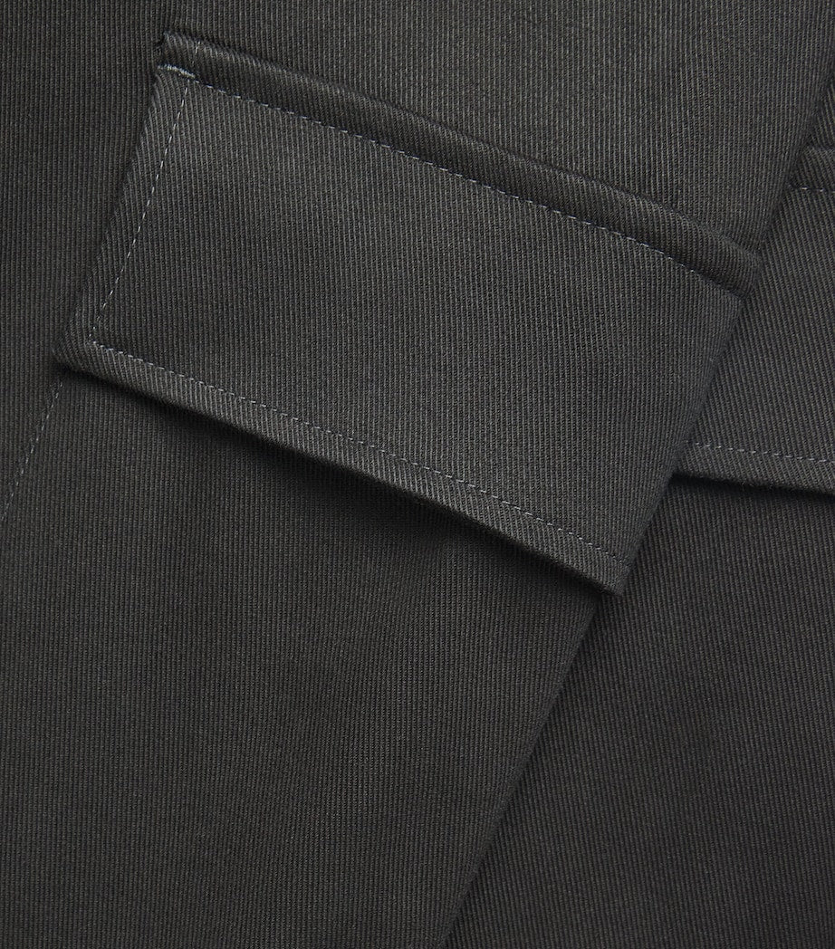 Green Wide-Leg Cargo Trousers