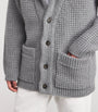 Eleventy Grey Wool-Cashmere Shawl Cardigan