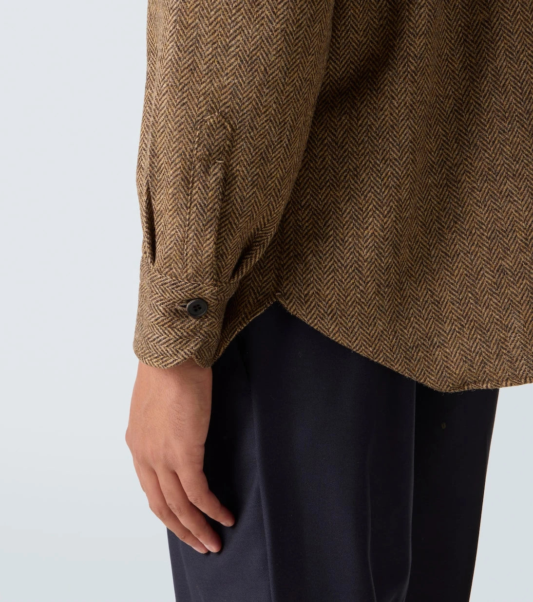 Rubinacci - Herringbone wool Western shirt