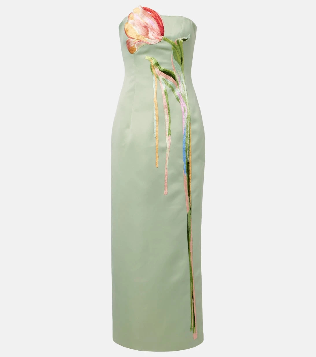 Leo Lin - Marilyn floral-appliqué bustier dress