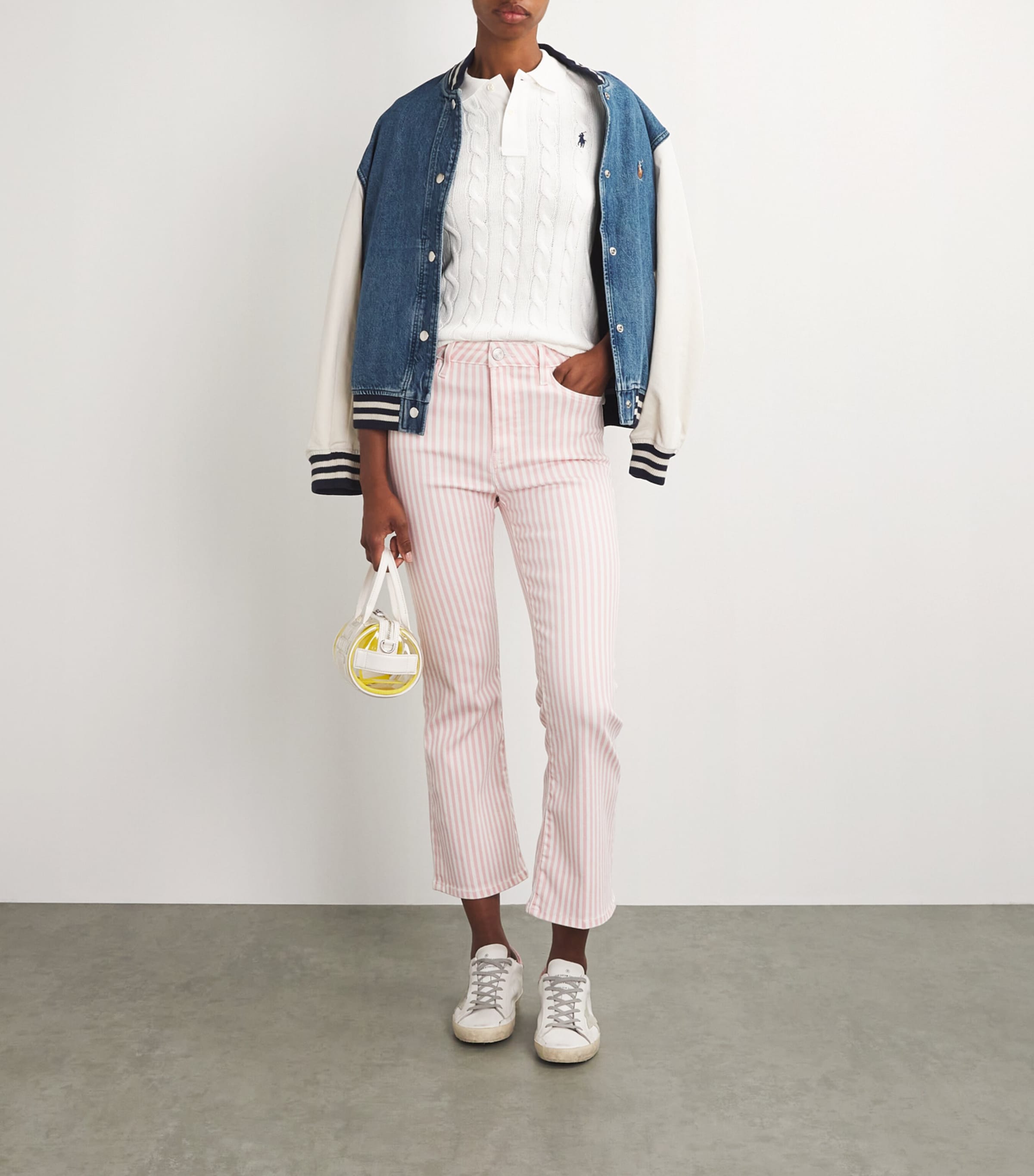 Polo Ralph Lauren White Cable-Knit Polo Shirt