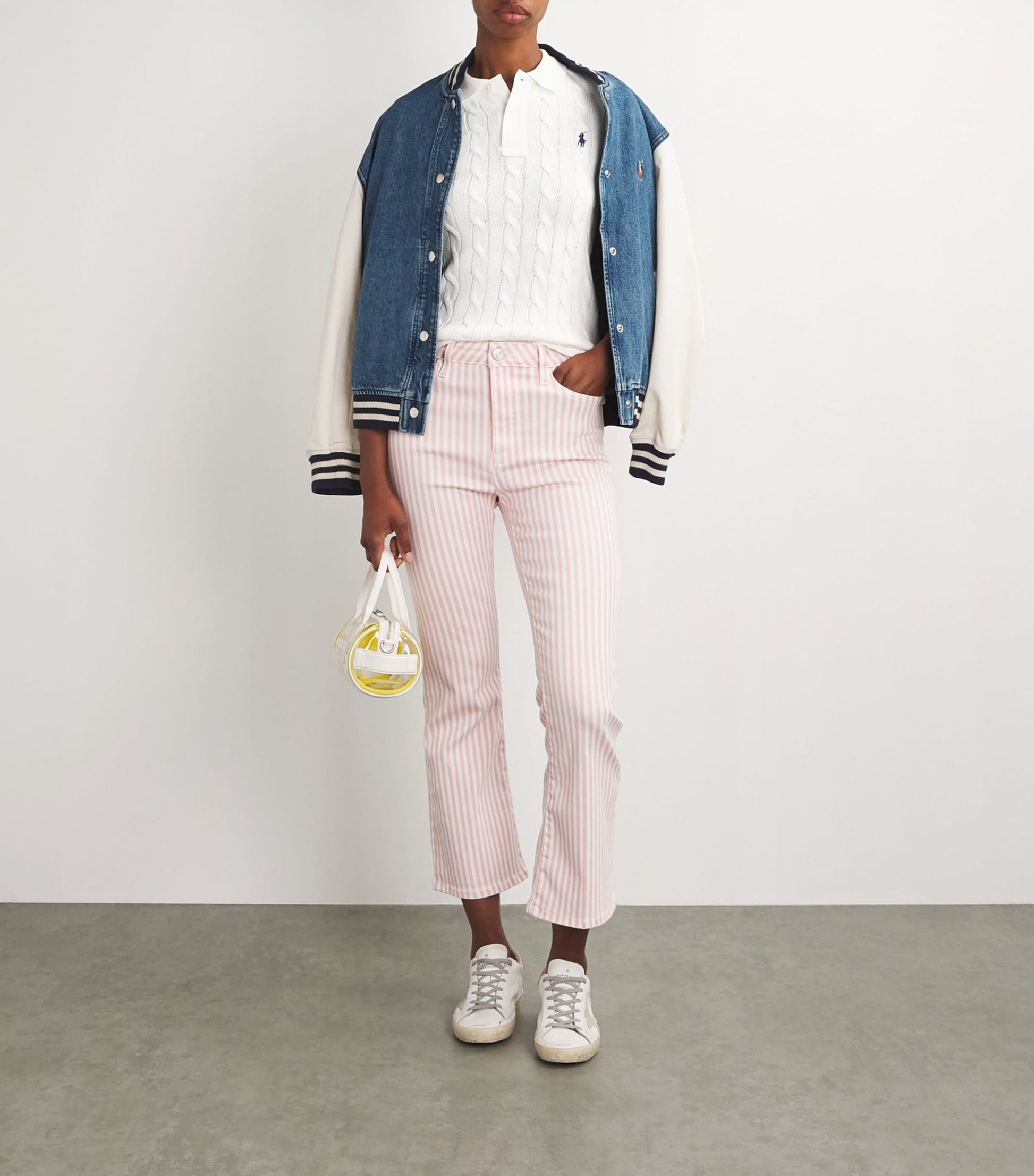 Polo Ralph Lauren White Cable-Knit Polo Shirt