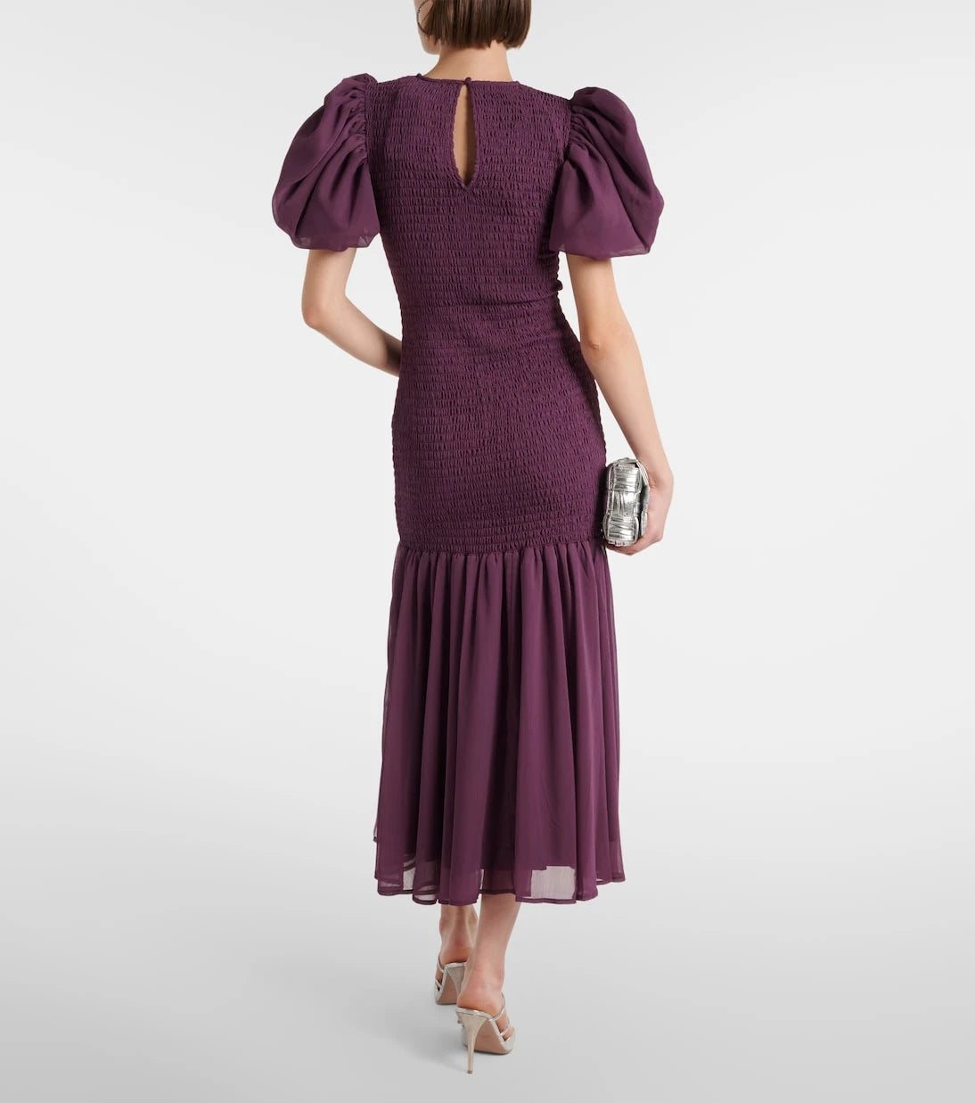 Rotate - Shirred chiffon maxi dress