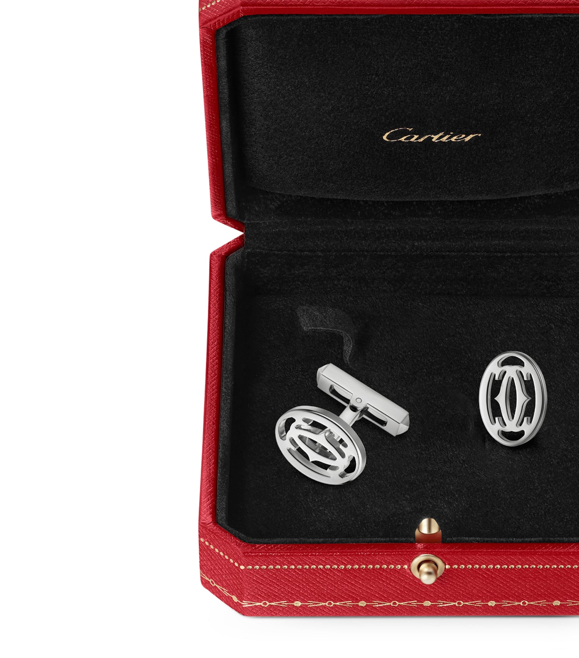 Sterling Silver Double C de Cartier Cufflinks