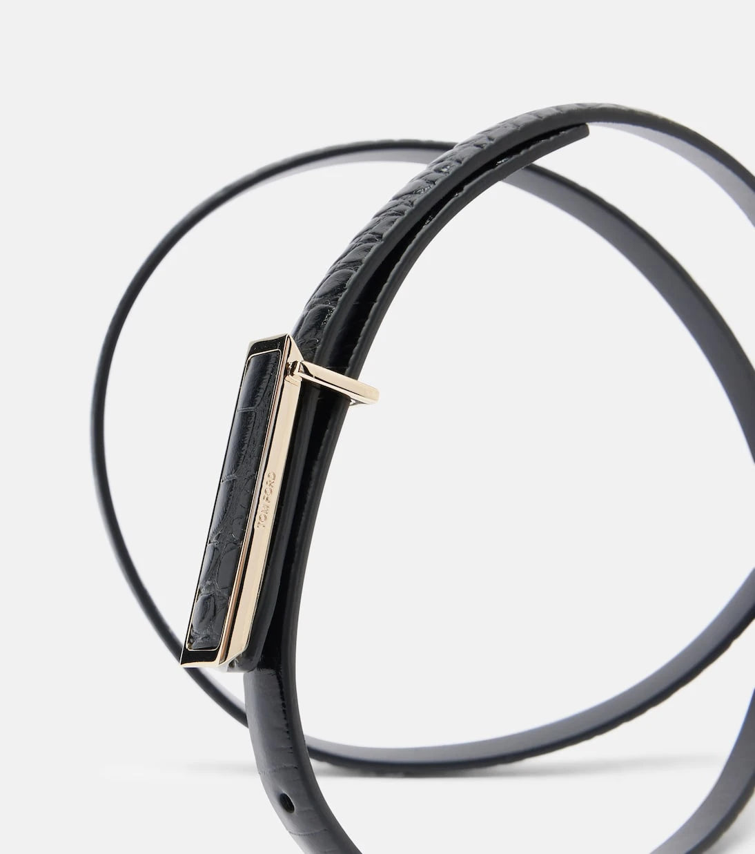 Tom Ford - Croc-effect patent leather belt