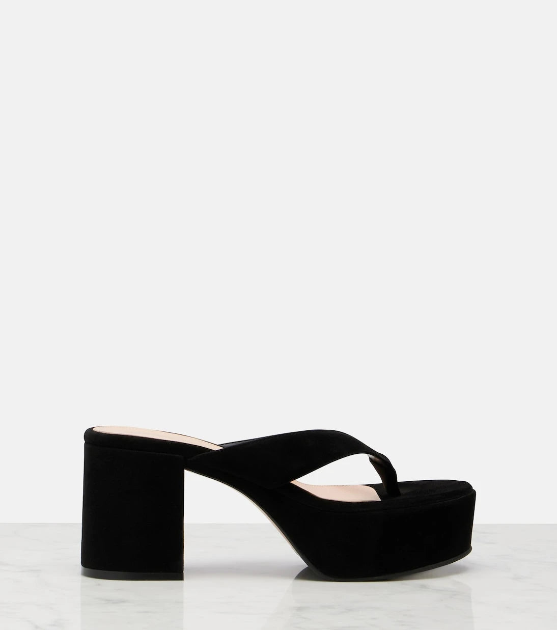 Gianvito Rossi - Suede platform thong sandals