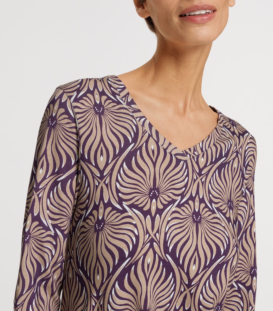 Multi Cotton-Blend Damask Nightdress