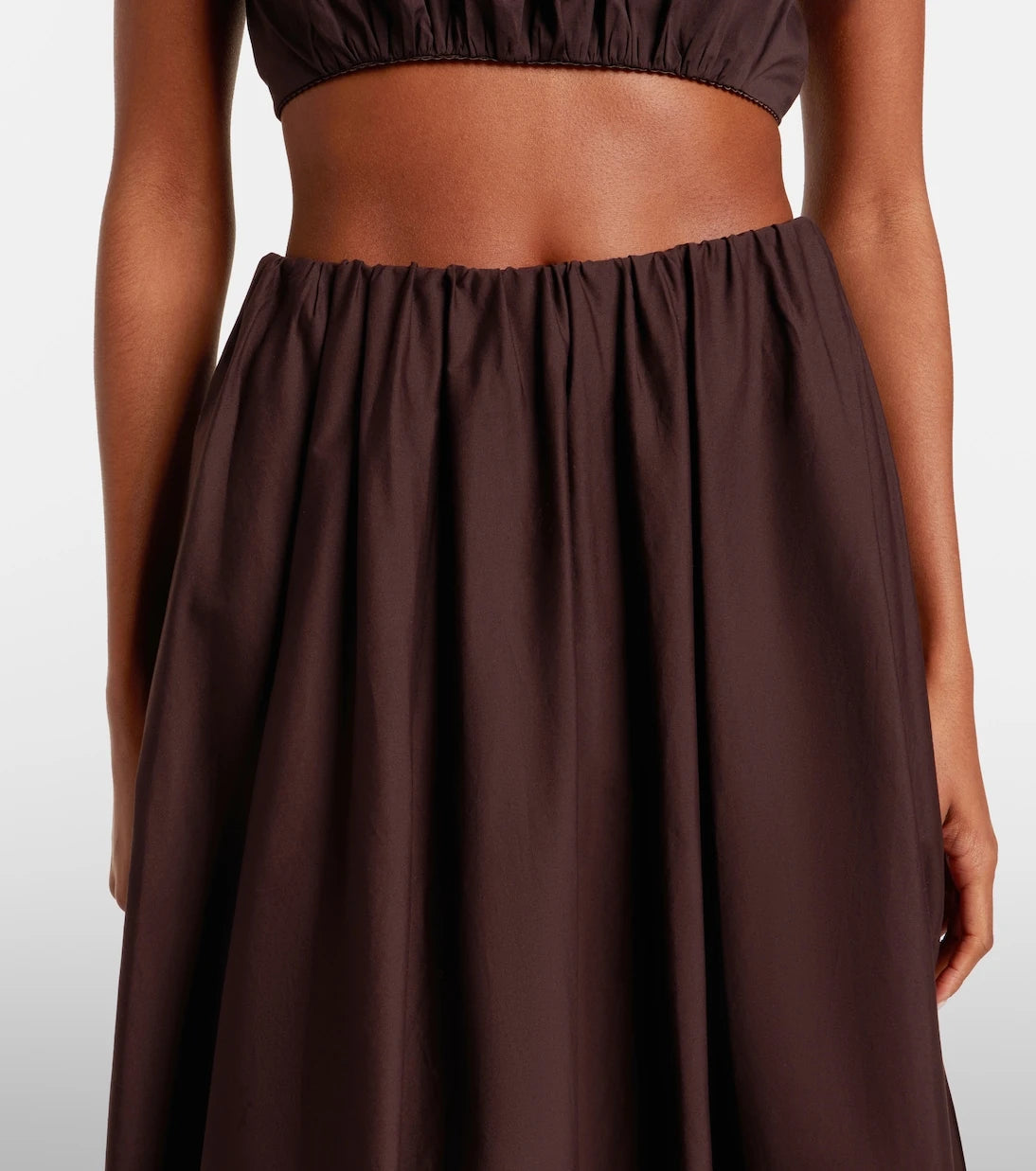 Staud - Milano pleated cotton-blend maxi skirt
