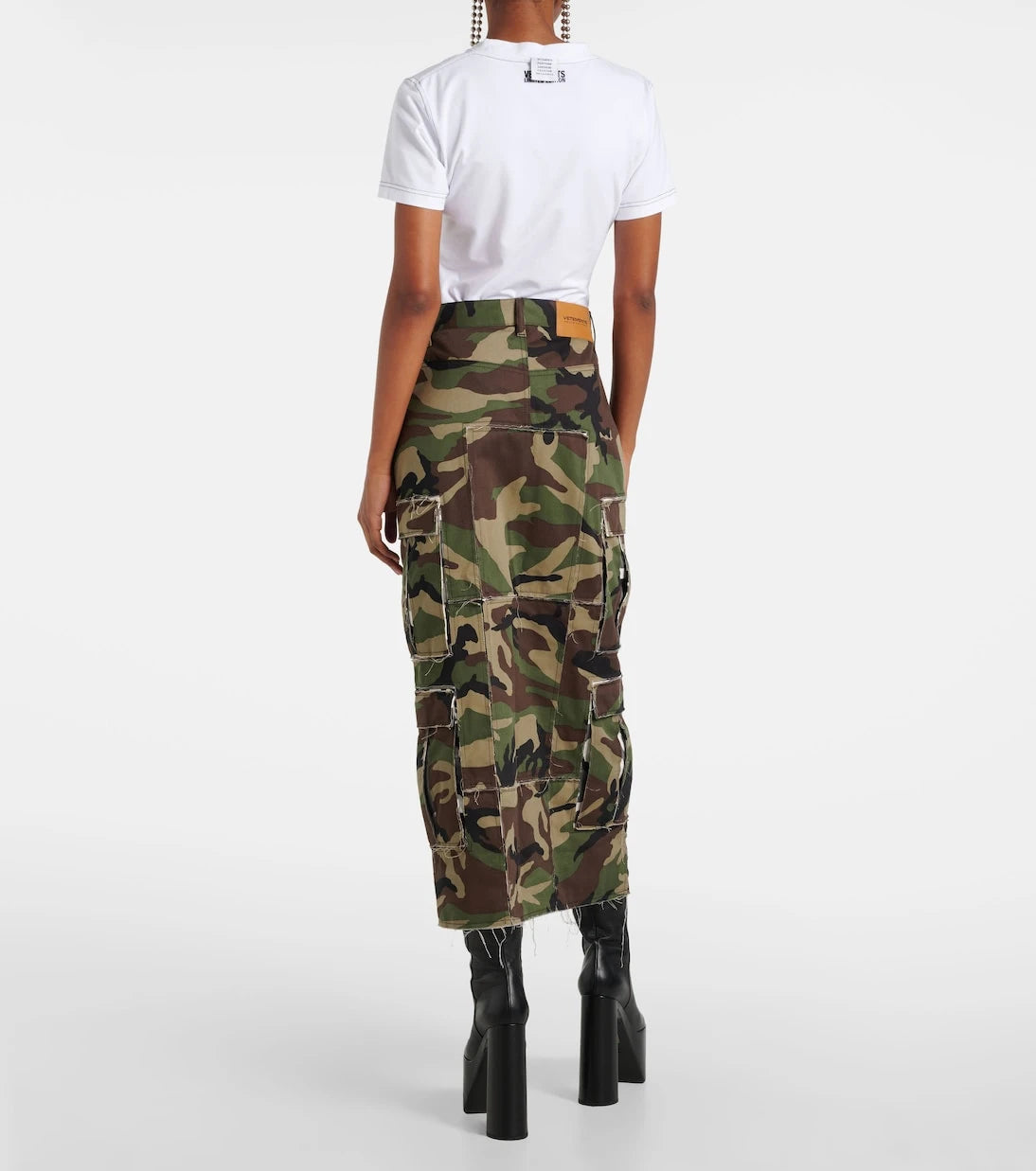 Vetements - Camouflage cotton cargo midi skirt