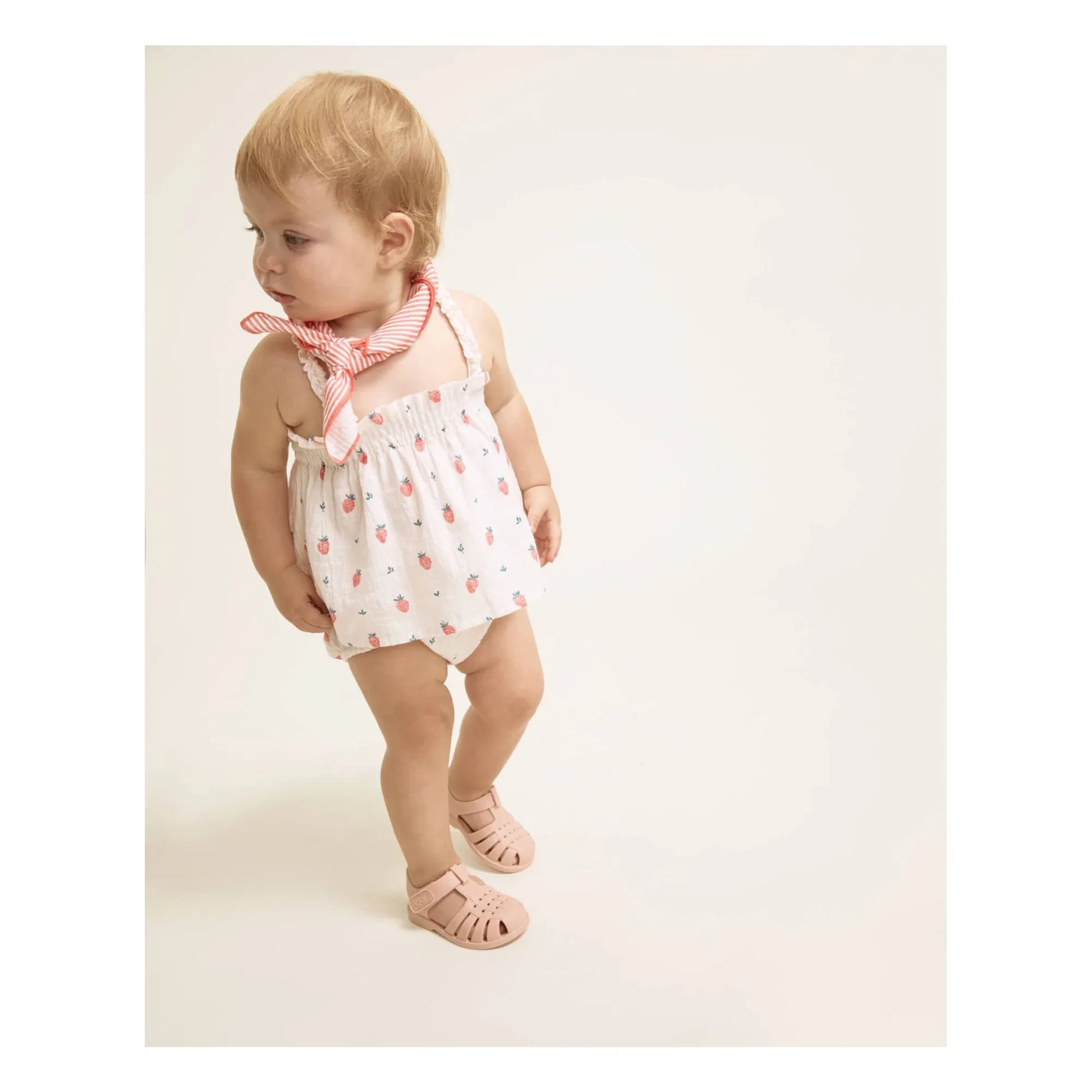 Búho - Organic Cotton Strawberry Top | Pale Pink