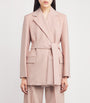 Weekend Max Mara Pink Virgin Wool Belted Blazer
