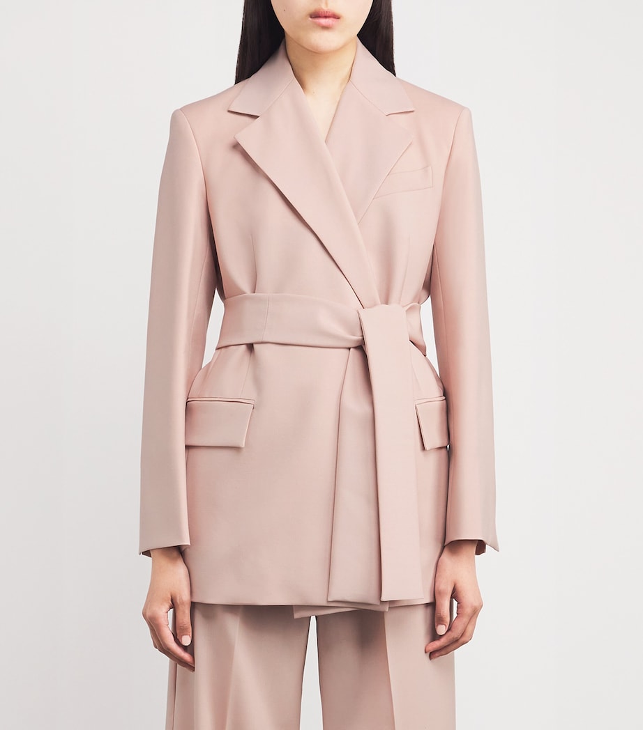 Weekend Max Mara Pink Virgin Wool Belted Blazer