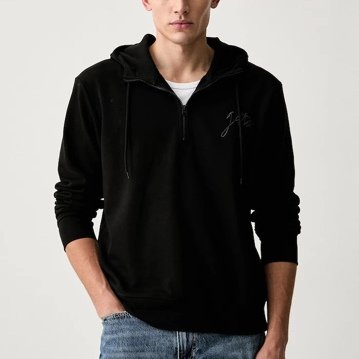 G-Star kapüşonlu erkek pamuklu Script half zip hdd sw