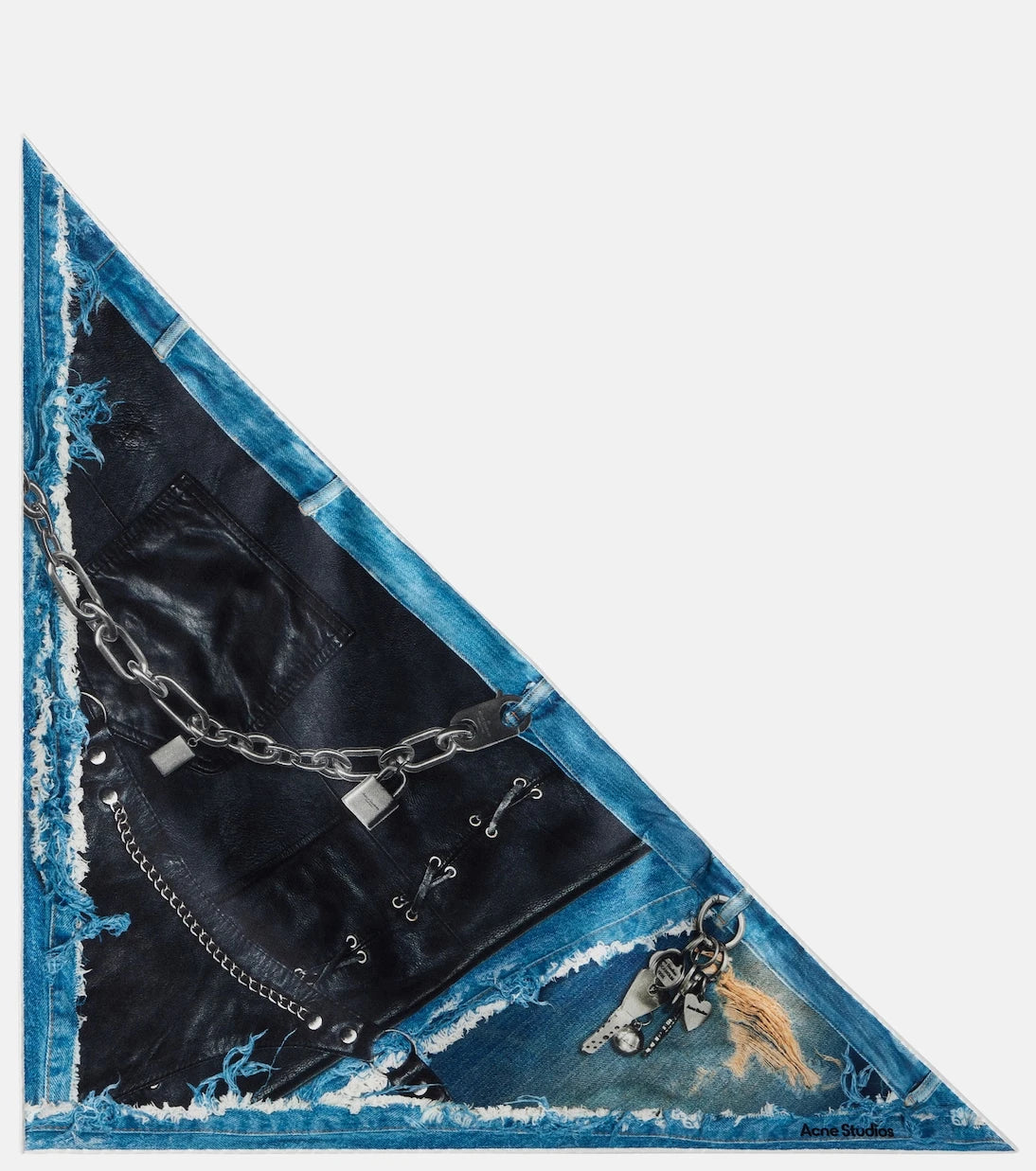 Acne Studios - وشاح حريري بطبعة ترومب لويل