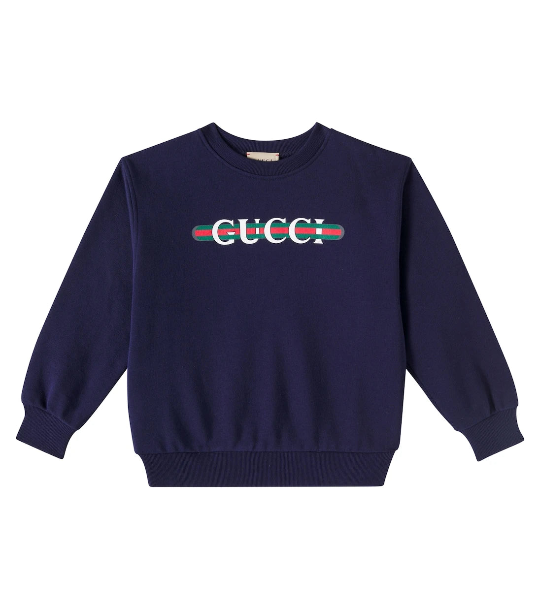 Gucci Kids - سويت شيرت من القطن الجيرسيه مزين بشعار خطوط ويب