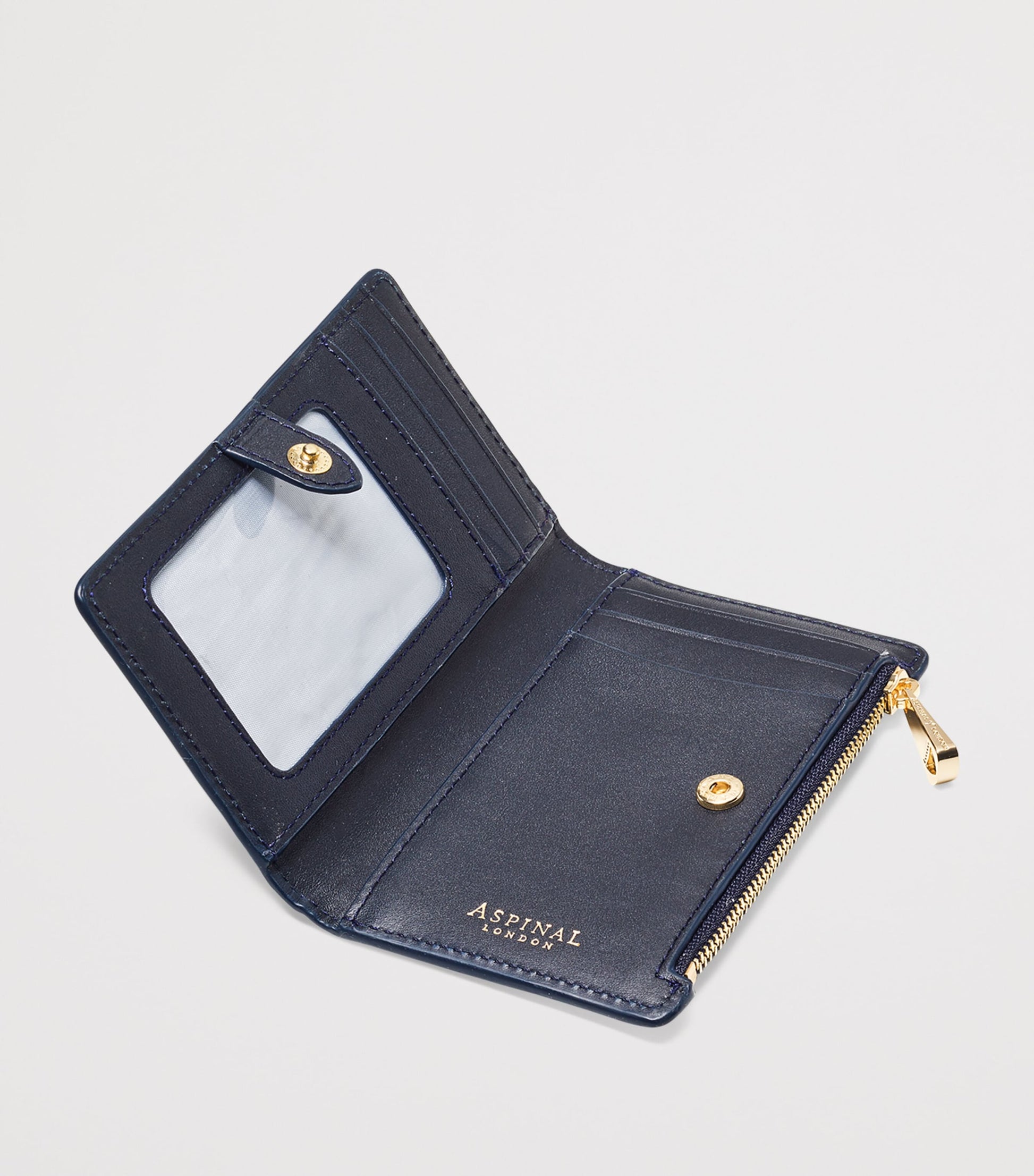 Aspinal Of London Navy Small Leather Mayfair Purse