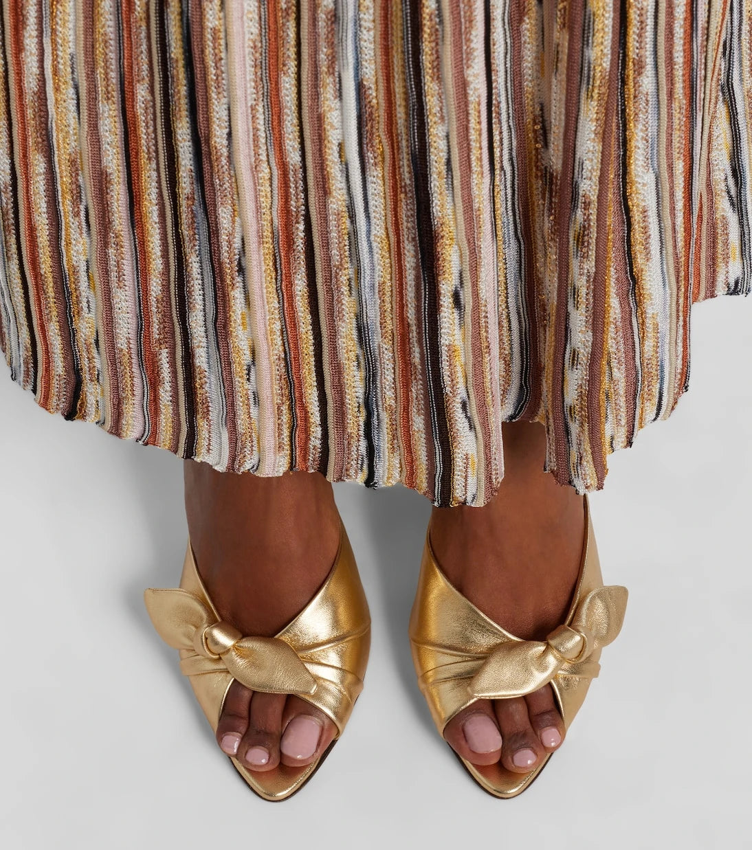 Jimmy Choo - Livi metallic leather wedge mules