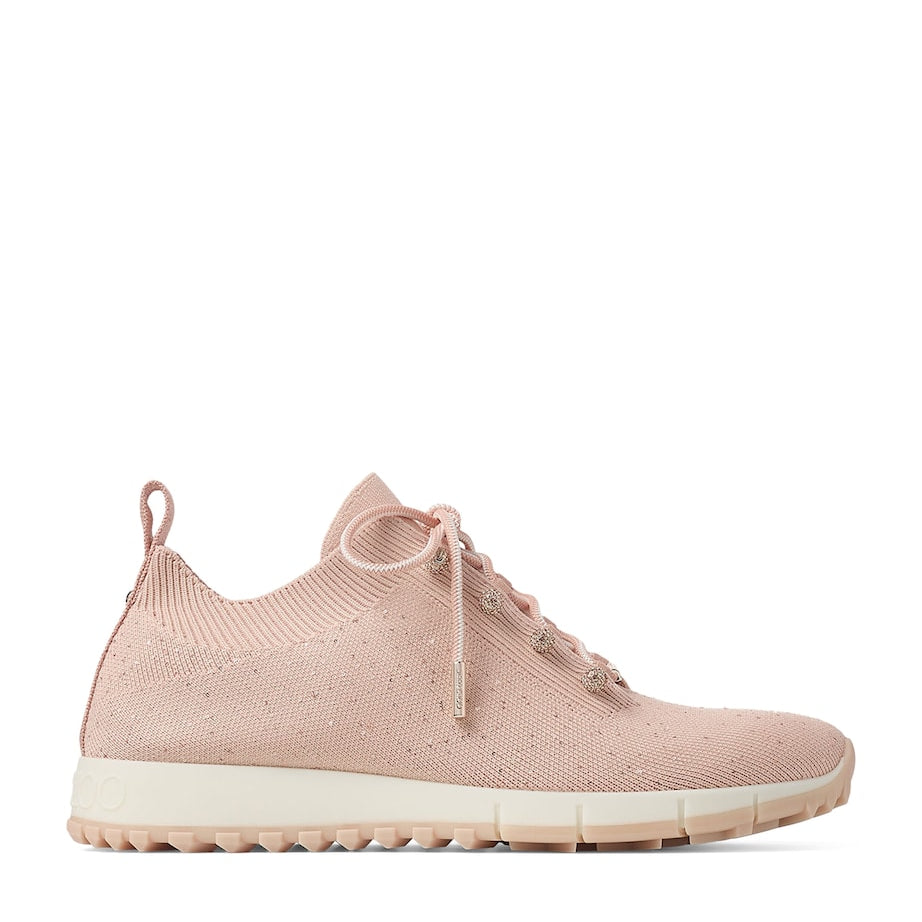 Jimmy Choo Pink Veles Knitted Glitter Sneakers
