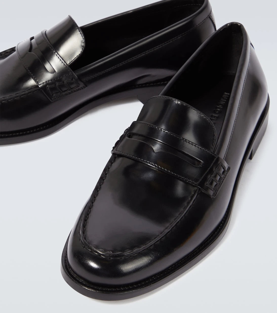 Manolo Blahnik - Perry leather penny loafers