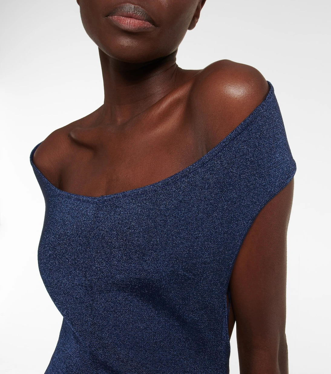 Alaïa - Off-shoulder wool-blend Lurex® gown