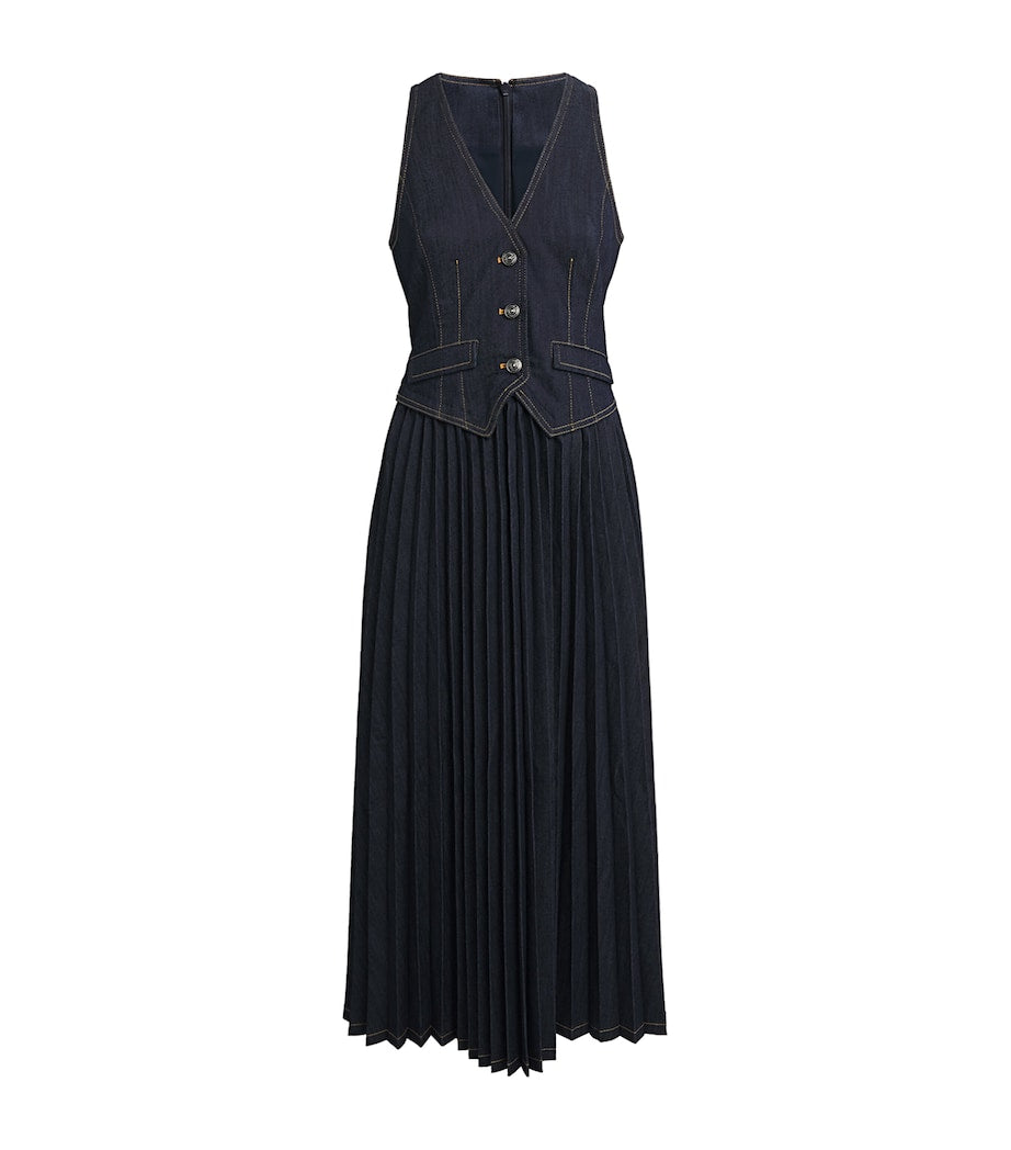 Cinq A Sept Navy Denim Esther Midi Dress