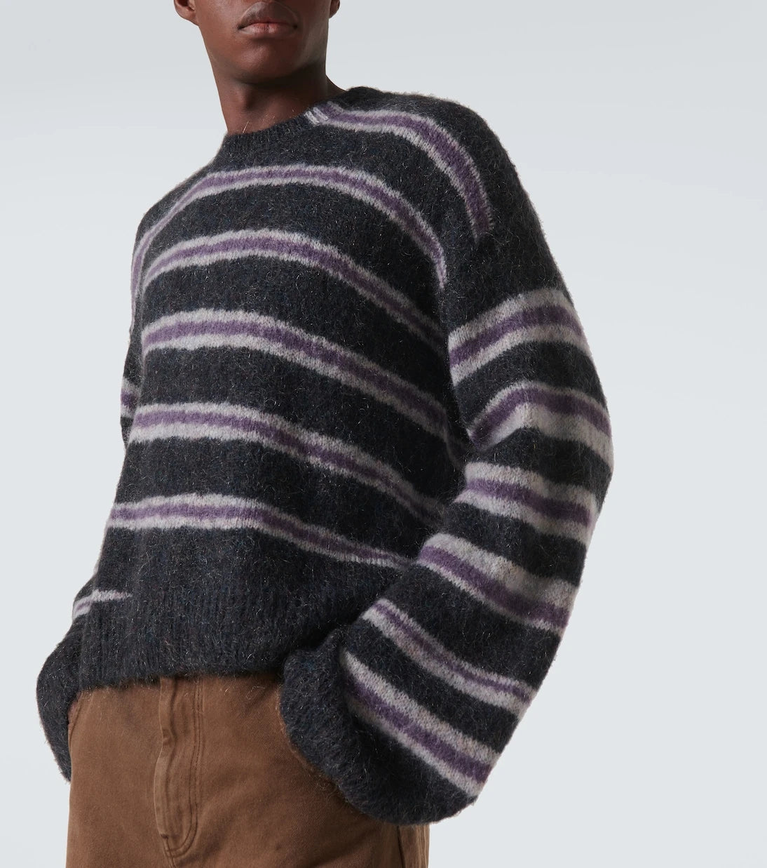 Acne Studios - Çizgili yün ve moher karışımı kazak